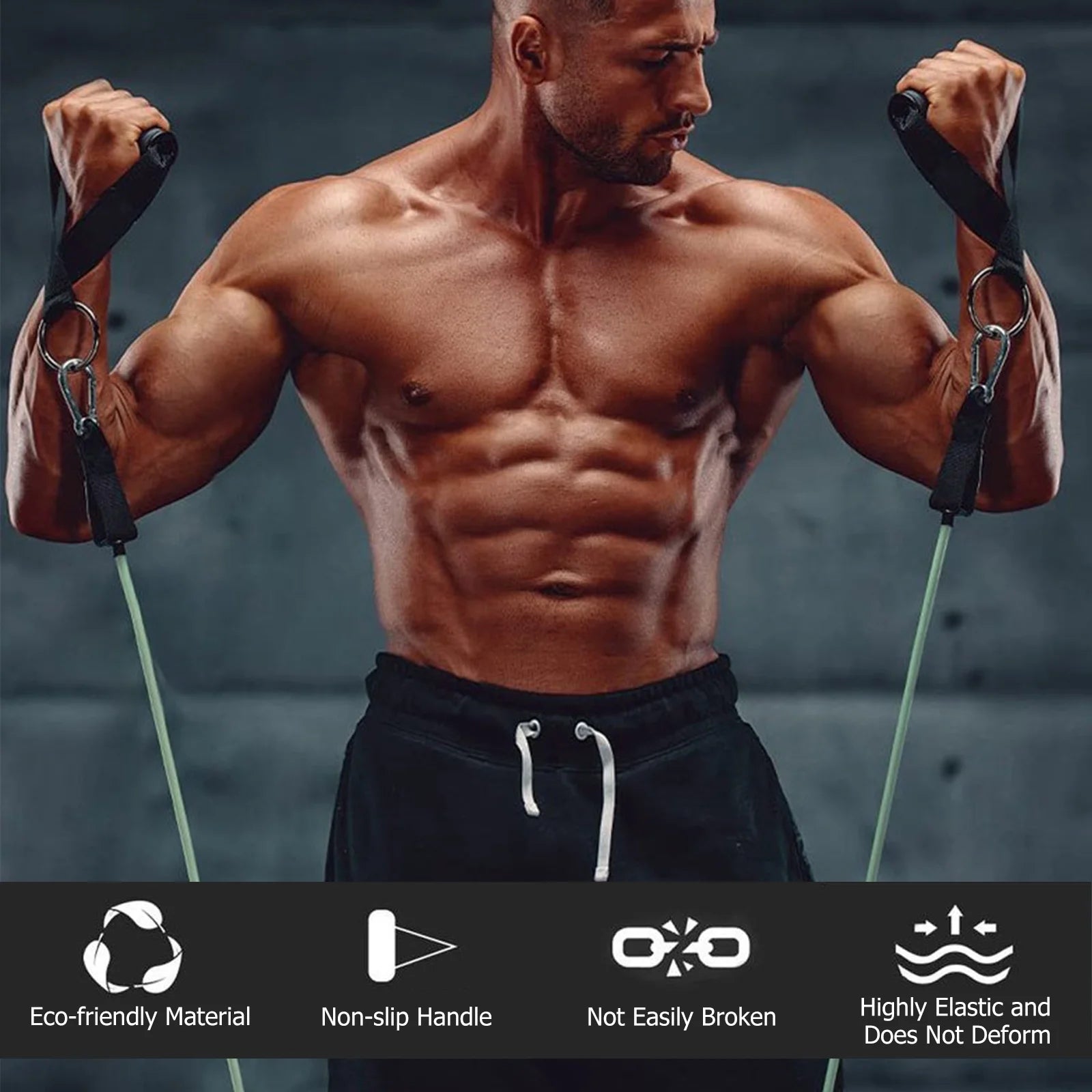 Resistance Exercise Bands Workout up to 150 Lb., Indoor and Outdoor with Door Anchor and Handles for Strength, Slim, Yoga, Home Gym Equipment for Men and Women